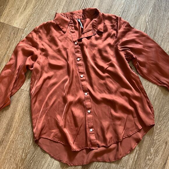 By Anthropologie Silky Pajama Top - Picture 3 of 8